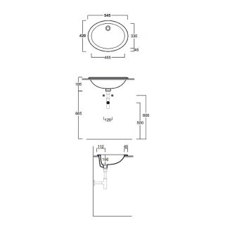 Раковина SIMAS Top E Lavabi D'Arredo S50P bi белая 54.5 см